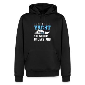 Yacht Segelschiff Vintage Sailing Sprüche - Männer Premium Bio Hoodie - Schwarz - Vorne - Nico (187cm)