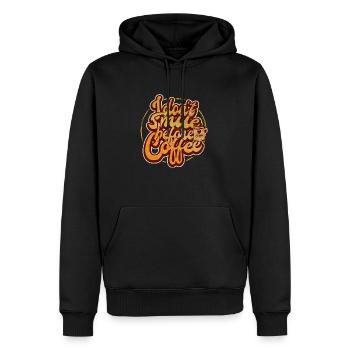 Ich lächele nicht vor dem ersten Kaffee. Lustig - Männer Premium Bio Hoodie - Schwarz - Vorne - Nico (187cm)