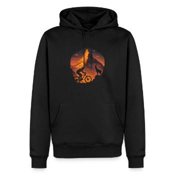 Adventure Alps Le VTT rencontre la nature sauvage - Sweat à capuche Premium bio Homme - noir - Devant - Nico (187cm)