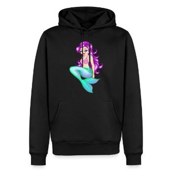 Sirène Sirène Paillettes - Sweat à capuche Premium bio Homme - noir - Devant - Nico (187cm)