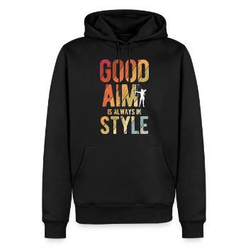 Bogenschießen Archery - Männer Premium Bio Hoodie - Schwarz - Vorne - Nico (187cm)