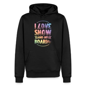 I love Snowboarding - Männer Premium Bio Hoodie - Schwarz - Vorne - Nico (187cm)
