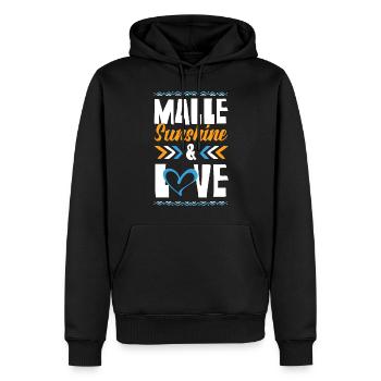 Malle Love - Sweat à capuche Premium bio Homme - noir - Devant - Nico (187cm)