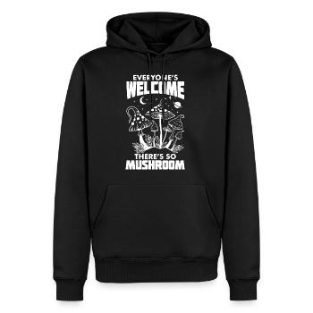 Cueilleurs de champignons et amis champignons - Sweat à capuche Premium bio Homme - noir - Devant - Nico (187cm)