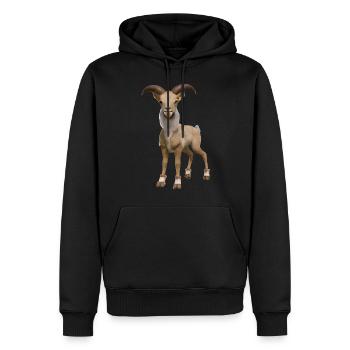 Illustration réaliste de Markhor - Sweat à capuche Premium bio Homme - noir - Devant - Nico (187cm)