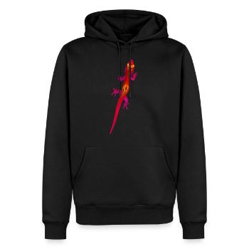 Roter Gecko - Männer Premium Bio Hoodie - Schwarz - Vorne - Nico (187cm)