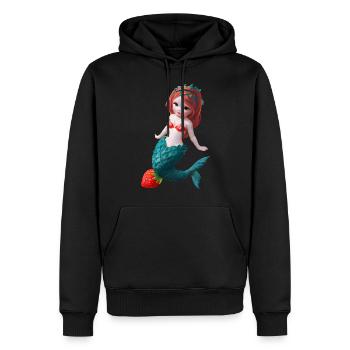 Sirène aux fraises - Sweat à capuche Premium bio Homme - noir - Devant - Nico (187cm)