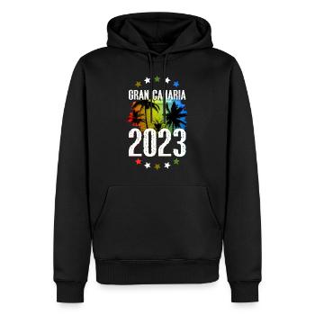 Grande Canarie 2023 (Garantie du prix le plus bas) - Sweat à capuche Premium bio Homme - noir - Devant - Nico (187cm)