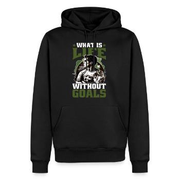 What Is Life Without Goals 9 - Männer Premium Bio Hoodie - Schwarz - Vorne - Nico (187cm)
