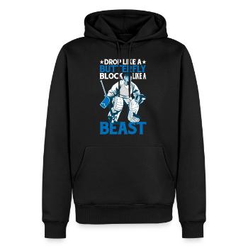Drop Like A Butterfly, Block Like A Beast 2 - Sweat à capuche Premium bio Homme - noir - Devant - Nico (187cm)