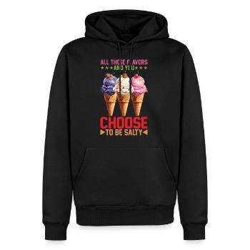 All These Flavors And You Choose To Be Salty 18 - Männer Premium Bio Hoodie - Schwarz - Vorne - Nico (187cm)