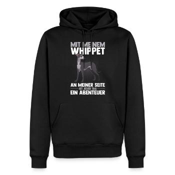 Hund Whippet - Männer Premium Bio Hoodie - Schwarz - Vorne - Nico (187cm)