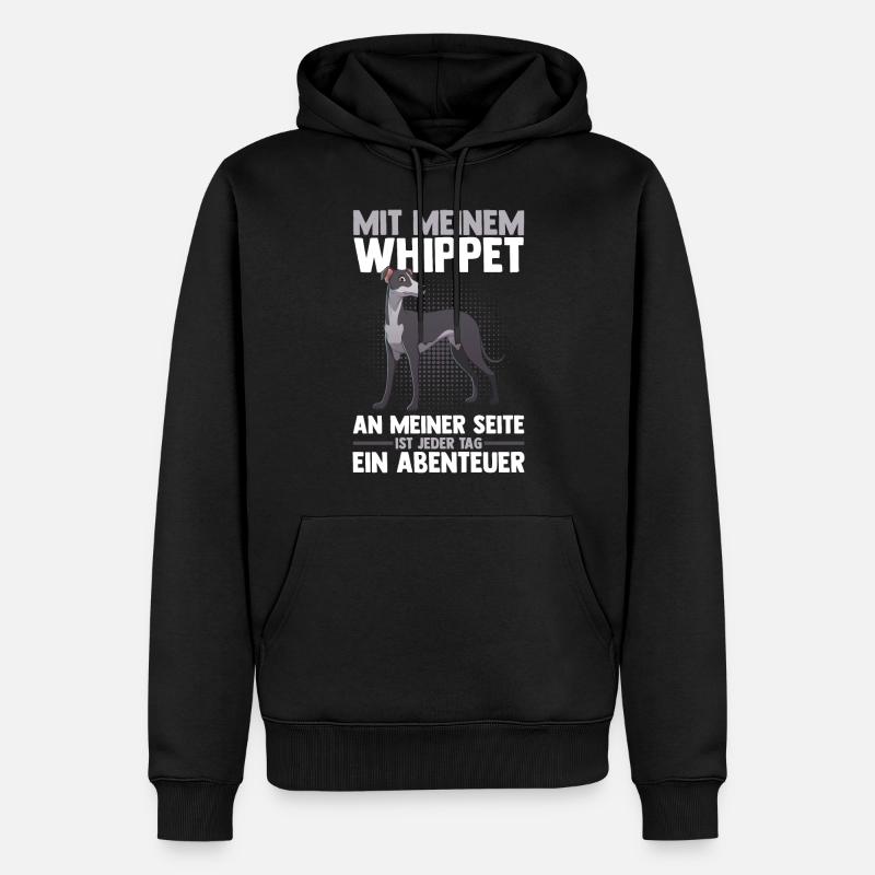 Hund Whippet - Männer Premium Bio Hoodie - Schwarz