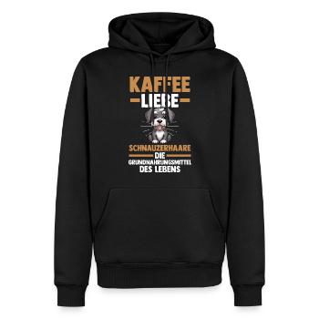 Dog Coffee Schnauzer - Men’s Premium Organic Hoodie - black - Front - Nico (187cm)