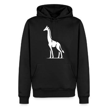 Silhouette minimaliste de girafe d’Afrique - Sweat à capuche Premium bio Homme - noir - Devant - Nico (187cm)