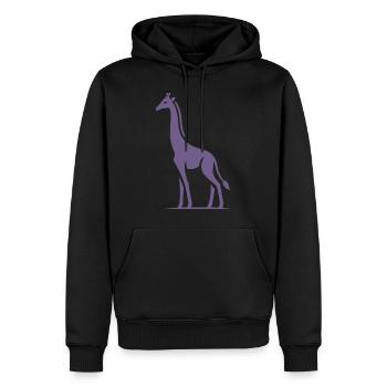 Silhouette minimaliste de girafe d’Afrique - Sweat à capuche Premium bio Homme - noir - Devant - Nico (187cm)