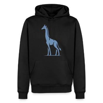 Silhouette minimaliste de girafe d’Afrique - Sweat à capuche Premium bio Homme - noir - Devant - Nico (187cm)