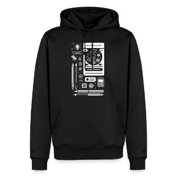 Brainstorming Buddy 8 - Sweat à capuche Premium bio Homme - noir - Devant - Nico (187cm)
