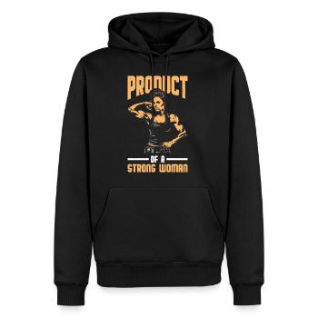 Product Of A Strong Woman 2 - Männer Premium Bio Hoodie - Schwarz - Vorne - Nico (187cm)
