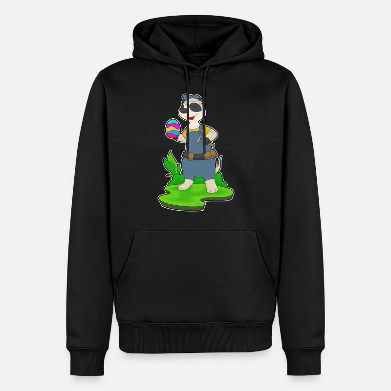 Suricate Charpentier de Pâques - Sweat à capuche Premium bio Homme - noir