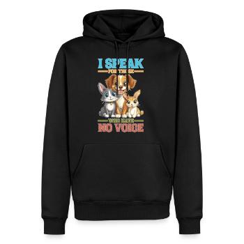 I Speak For Those Who Have No Voice 2 - Männer Premium Bio Hoodie - Schwarz - Vorne - Nico (187cm)