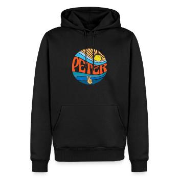 Chemise Peter Vintage Sunset Peter Groovy Tie Dye - Sweat à capuche Premium bio Homme - noir - Devant - Nico (187cm)