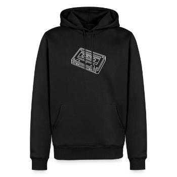 Kassette Tape Weiß 80er Retro Musik Geschenk Idee - Männer Premium Bio Hoodie - Schwarz - Vorne - Nico (187cm)