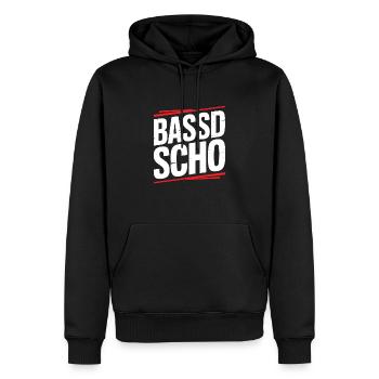Bassd scho – Culte franconien prononçant le dialecte Frängi - Sweat à capuche Premium bio Homme - noir - Devant - Nico (187cm)