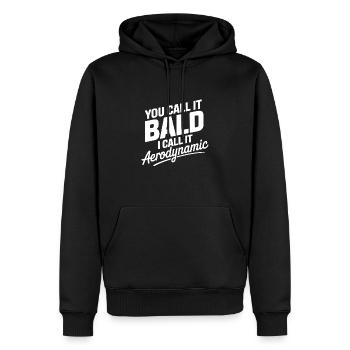 Vous l’appelez chauve, je l’appelle aérodynamique sarcastique - Sweat à capuche Premium bio Homme - noir - Devant - Nico (187cm)