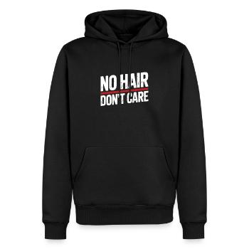 Pas de cheveux s’en soucient Citation drôle d’humour chauve - Sweat à capuche Premium bio Homme - noir - Devant - Nico (187cm)