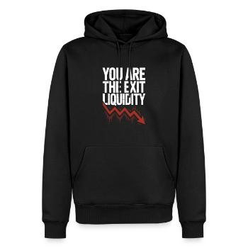 Vous êtes la citation du trader crypto de liquidité de sortie - Sweat à capuche Premium bio Homme - noir - Devant - Nico (187cm)