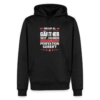 Gardeners matured to perfection - Men’s Premium Organic Hoodie - black - Front - Nico (187cm)