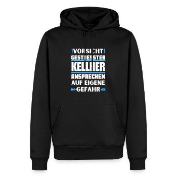 Gestresster Kellner nicht ansprechen! - Männer Premium Bio Hoodie - Schwarz - Vorne - Nico (187cm)
