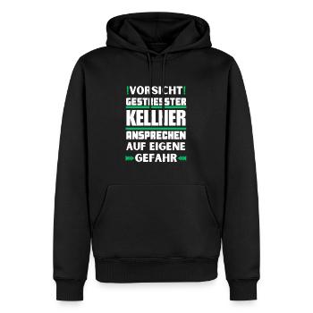 Gestresster Kellner nicht ansprechen! - Männer Premium Bio Hoodie - Schwarz - Vorne - Nico (187cm)