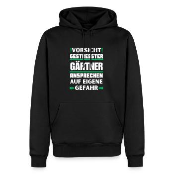 Ne parlez pas aux jardiniers stressés ! - Sweat à capuche Premium bio Homme - noir - Devant - Nico (187cm)