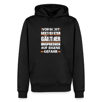 Ne parlez pas aux jardiniers stressés ! - Sweat à capuche Premium bio Homme - noir - Devant - Nico (187cm)