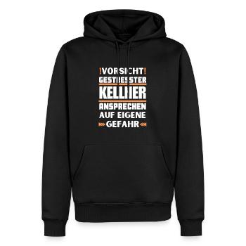 Ne parlez pas à un serveur stressé ! - Sweat à capuche Premium bio Homme - noir - Devant - Nico (187cm)
