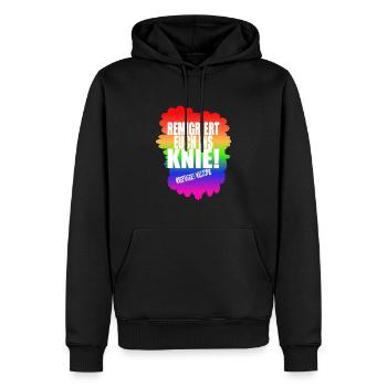 AfD stoppen gegen rechts Demokratie Vielfalt links - Männer Premium Bio Hoodie - Schwarz - Vorne - Nico (187cm)