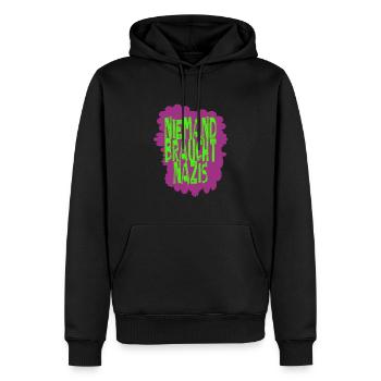 AfD stoppen gegen rechts Demokratie Vielfalt links - Männer Premium Bio Hoodie - Schwarz - Vorne - Nico (187cm)