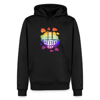AfD stoppen gegen rechts Demokratie Vielfalt links - Männer Premium Bio Hoodie - Schwarz - Vorne - Nico (187cm)