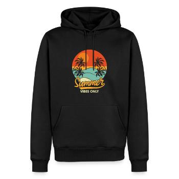 summer vibes only - Men’s Premium Organic Hoodie - black - Front - Nico (187cm)