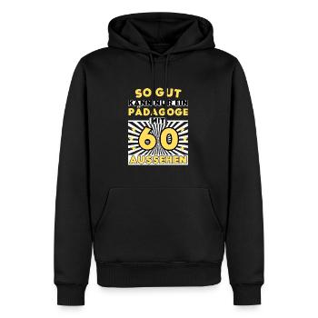 So gut kann nur ein Pädagoge mit 60 aussehen - Männer Premium Bio Hoodie - Schwarz - Vorne - Nico (187cm)