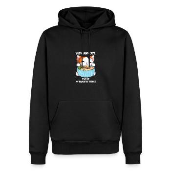 Sushi Dicton Chat de dessin animé - Sweat à capuche Premium bio Homme - noir - Devant - Nico (187cm)