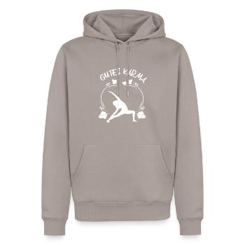 Yoga - Männer Premium Bio Hoodie - Taupe - Vorne - Nico (187cm)