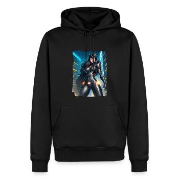 Female cartoon villain - Men’s Premium Organic Hoodie - black - Front - Nico (187cm)