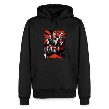 Cartoon-Gangster - Männer Premium Bio Hoodie - Schwarz - Vorne - Nico (187cm)
