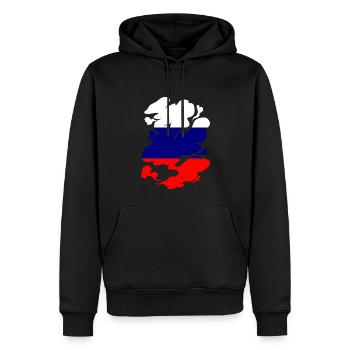Drapeau de russie Vintage Drapeau russe d’occasion Look - Sweat à capuche Premium bio Homme - noir - Devant - Nico (187cm)