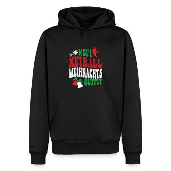 Netball Weihnachten Outfit Netballspieler XMAS - Männer Premium Bio Hoodie - Schwarz - Vorne - Nico (187cm)
