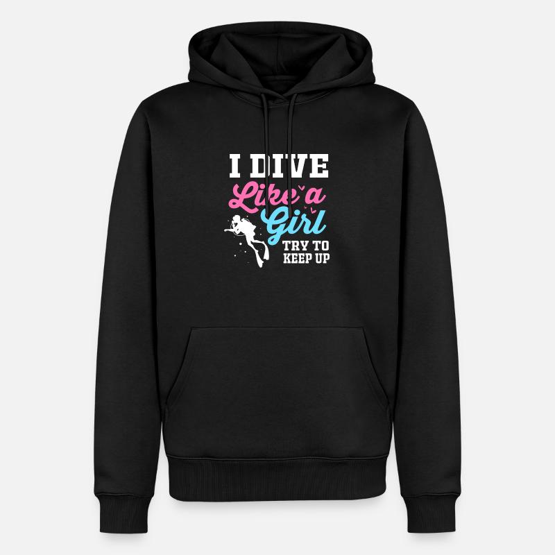 Plonger - Sweat à capuche Premium bio Homme - noir