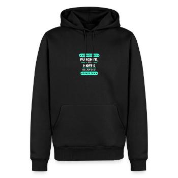 Psalm 56:4 Bibel Spruch Design für Christen - Männer Premium Bio Hoodie - Schwarz - Vorne - Nico (187cm)